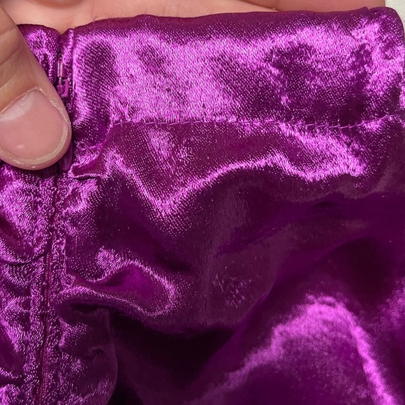 NWT For Love And Lemons Bowie Metallic Mini Skirt in Electric Purple - Picture 11 of 13